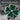 Four Leaf Enamel Ring, oxidized silver, close-up of green enamel clover face