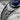 Lapis Crescent Crown Bracelet, oxidized silver, close-up of lapis stone and moon