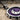 Crescent Moon Wax Seal Pendant, oxidized, close-up of purple enamel and moon detail