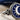 Cobalt Crescent Cameo Ring, oxidized silver, close-up of moon relief and blue enamel