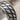 Diagonal Chisel Ring, oxidized silver, angled close-up view of carved pattern