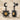 Citrine Sunbeam Halo Drop Earring, black rhodium plated, front product view