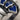 Cobalt Armored Claw Ring, oxidized silver, close-up view of enamel armor plates