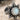 Opal Star Flatback Earring, oxidized silver, close-up of star motif and opal