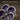 Violet Enamel Flatback Earring, oxidized silver, close-up view of petal enamel detail