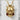 Hannya Red Cheek Pendant, gold vermeil, angled product photo
