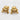 Kabuto Rivet Stud Earring, gold vermeil, angled studio view