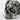 Scroll skull ring, oxidized silver, close-up of forehead texture and brow scrolls