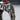 Double Elephant Garnet Ring, oxidized silver, close-up of elephant profile and garnet