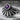 Amethyst Fan Stacking Ring, oxidized silver, close-up of fan crest and stone