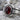 Garnet Recessed Oval Ring, oxidized silver, close-up of bezel-set garnet cabochon