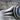 Kyanite Vertical Flute Ring, oxidized silver, close-up of stone and fluted band