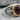 Garnet Cable Shield Ring, oxidized silver, close-up of center cabochon