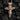 Crown of Thorns Crucifix Pendant, rose gold, front view on charcoal background