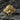 Front view of gold vermeil silver mask ring with detailed mustache and staring eyes