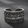 925 sterling silver Last Supper ring with oxidized finish showing Leonardo da Vinci art