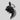 Curved Fish Pendant, black rhodium, front view on white