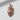 Horned Owl Pendant, rose gold, front view on white background