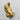 Clasped Praying Hands Pendant, gold vermeil, front view on textured surface