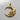 Angled side view of silver crescent moon pendant displaying thickness and bail loop