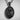 Saint Hildegard Pendant, black rhodium, front view with chain