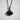 Scallop Shell Pendant, black rhodium, front view with ball chain