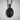 Saint James Pilgrim Pendant, black rhodium plated, front view against white wall