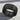 Circle pattern wedding ring in black rhodium plated finish, front view