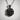 Blooming rose pendant, black rhodium, product photo on chain