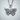 Heart Antenna Butterfly Pendant, polished silver, product photo with chain