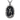 Front view of 925 sterling silver self sculpting pendant featuring gold vermeil figure on dark oxidized background