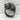 Curled Sleeping Cat Ring, black rhodium plated, angled front view