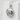 Curved Dolphin Pendant, polished silver, front product view on white block