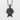Crossed Angel Wings Pendant, black rhodium plated finish on white