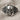 Rosette Skull Ring, oxidized finish, centered front view