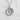 Sakura blossom medallion pendant, polished silver, front view on white textured surface