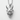 Fanged Oni Mask Pendant, polished silver, front view against light textured surface