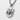 Samurai Kabuto Helmet Pendant, polished silver finish, angled view