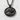 Great Wave Oval Pendant, black rhodium plated, front view