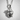 Arrow Anatomical Heart Pendant, polished silver, front view