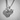 Dolphin Heart Pendant, polished silver, front view with reflective finish