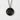 Hammered Happiness Kanji Pendant in black rhodium finish, front view