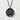 Hammered Truth Kanji Pendant, black rhodium, front view on textured background