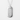 Omamori fortune pendant, polished silver, front view on white