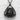 Salmon Onigiri Pendant, black rhodium, front view on textured surface
