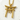 Shimenawa Torii Gate Pendant, gold vermeil, front view on stone pedestal