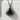 Japanese Rice Ball Onigiri Pendant, black rhodium finish, front view