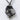 Native Spirit Pendant, oxidized silver, angled front view on textured background