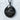Santa Claus Medallion Pendant, black rhodium finish, product photo against wall