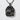 Nestled Rabbit Pendant, black rhodium, front view on textured background